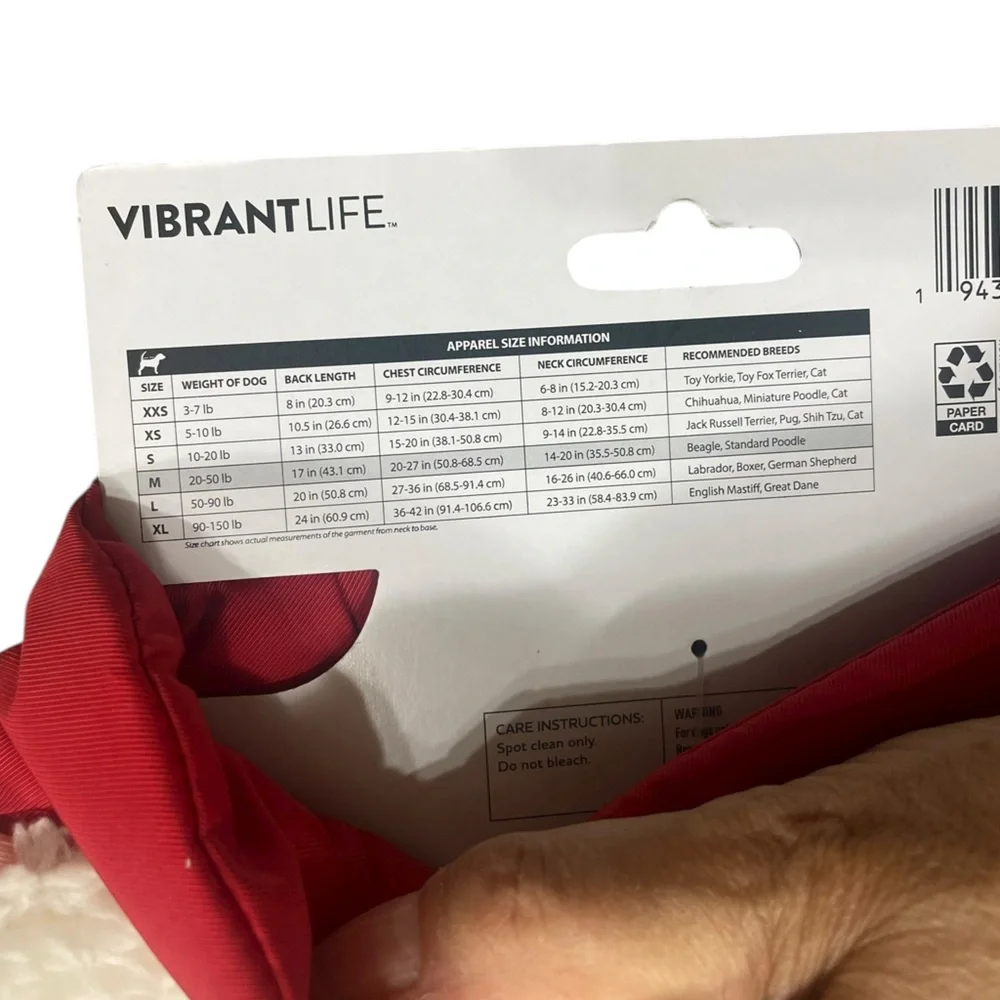 Vibrant Life Sherpa Contrast Yoke Quilted Pet Jacket NEW!